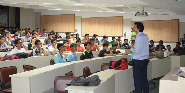 Prof. Rangan Banerjee addressing students