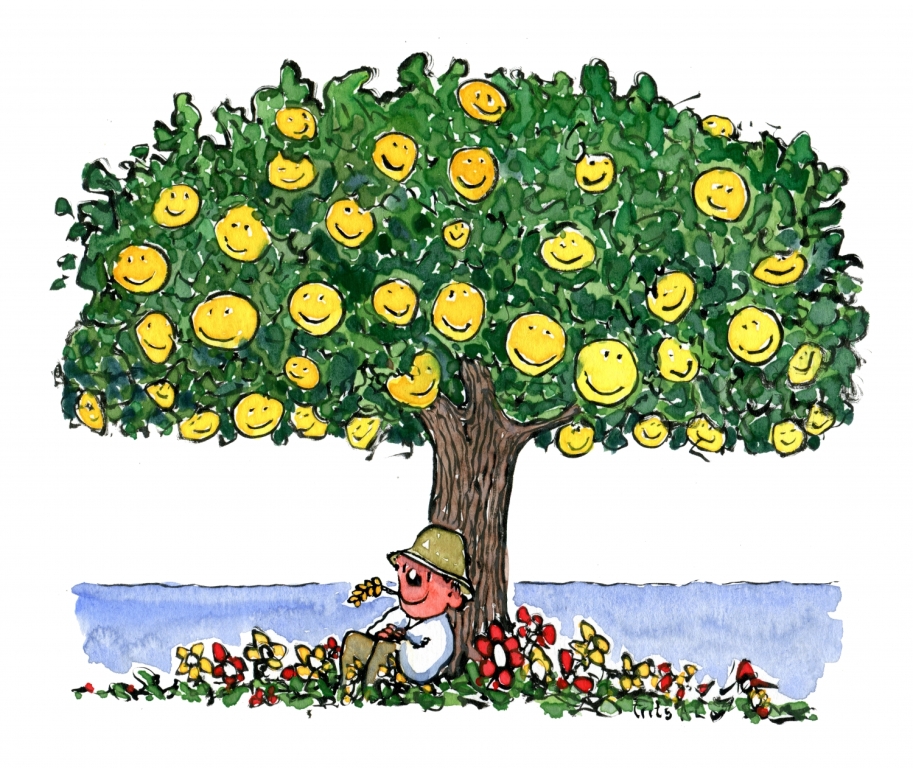 man-under-smiley-tree-illustration-by-frits-ahlefeldt